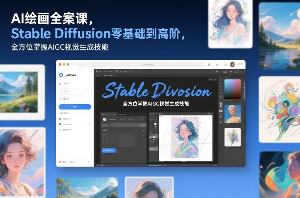 AI绘画全案课,Stable Diffusion零基础到高阶,全方位掌握AIGC视觉生成技能-灵感工坊云网创