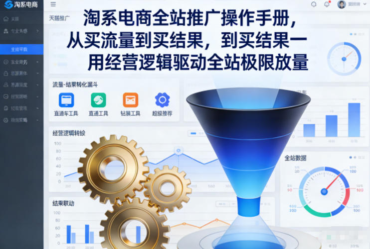 淘系电商全站推广操作手册,从买流量到买结果一用经营逻辑驱动全站极限放量-灵感工坊云网创