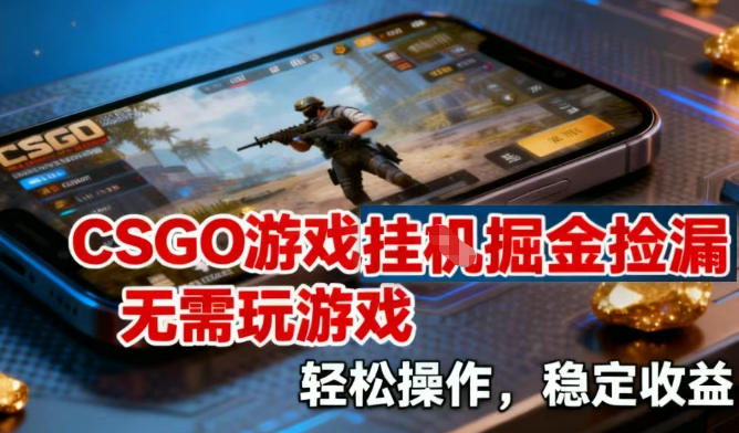 CSGO游戏挂G掘金捡漏,不需要玩游戏,操作简单,收益稳定【揭秘】-灵感工坊云网创