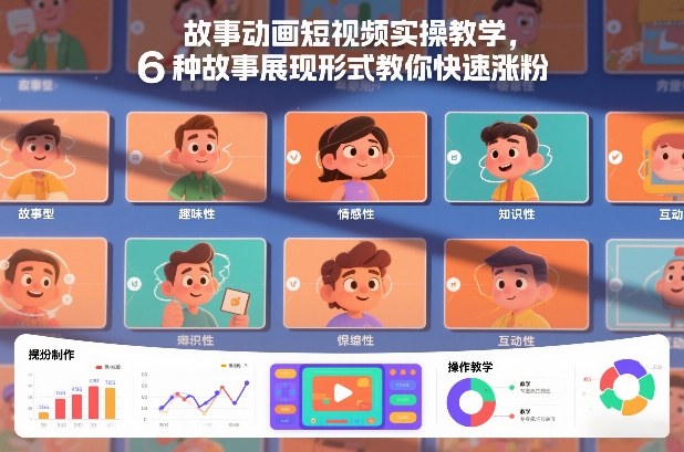故事动画短视频实操教学,6种故事展现形式教你快速涨粉-灵感工坊云网创