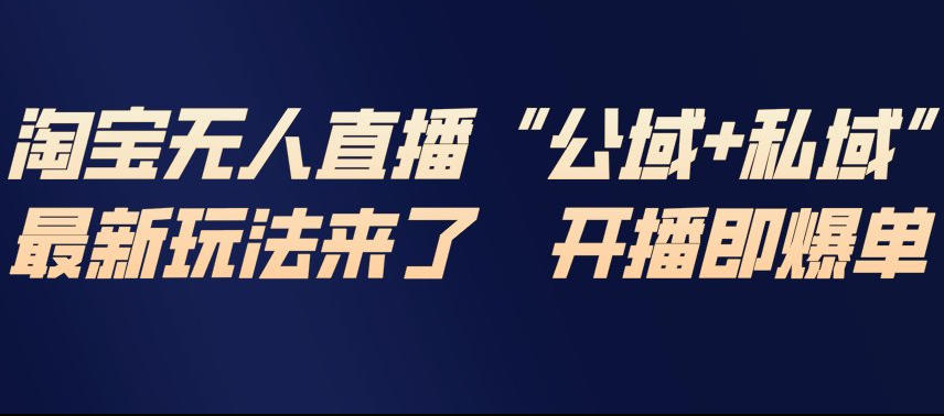 淘宝无人直播完整教程,公试+私域,最新玩法来了,开播即爆单-灵感工坊云网创