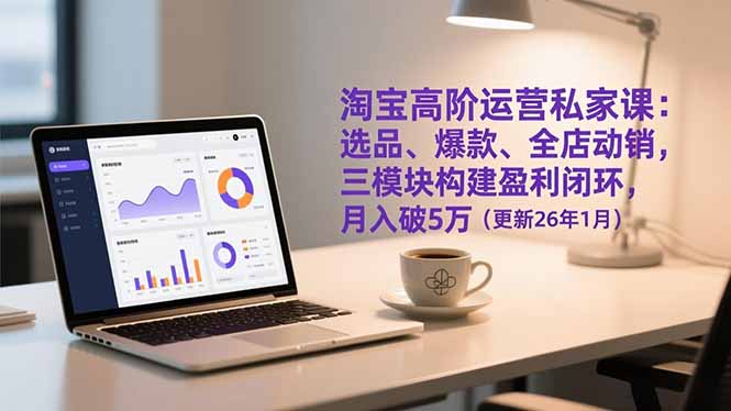 淘宝高阶运营私家课：选品、爆款、全店动销，三模块构建盈利闭环，月入破5万(更新26年1月-一个小目标云网创
