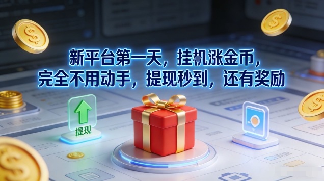 新平台第一天,挂G涨金币,完全不用动手,提现秒到,还有奖励【揭秘】-灵感工坊云网创