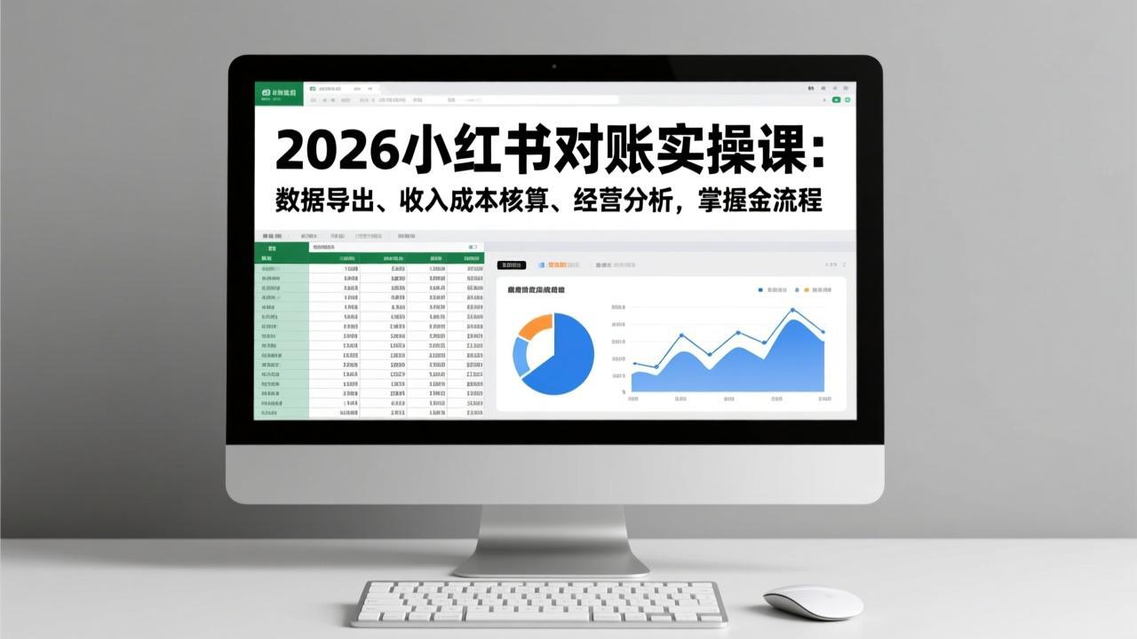 2026小红书对账实操课:数据导出、收入成本核算、经营分析,掌握全流程-灵感工坊云网创