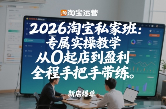 2026淘宝私家班:专属实操教学,从0起店到盈利,全程手把手带练-灵感工坊云网创