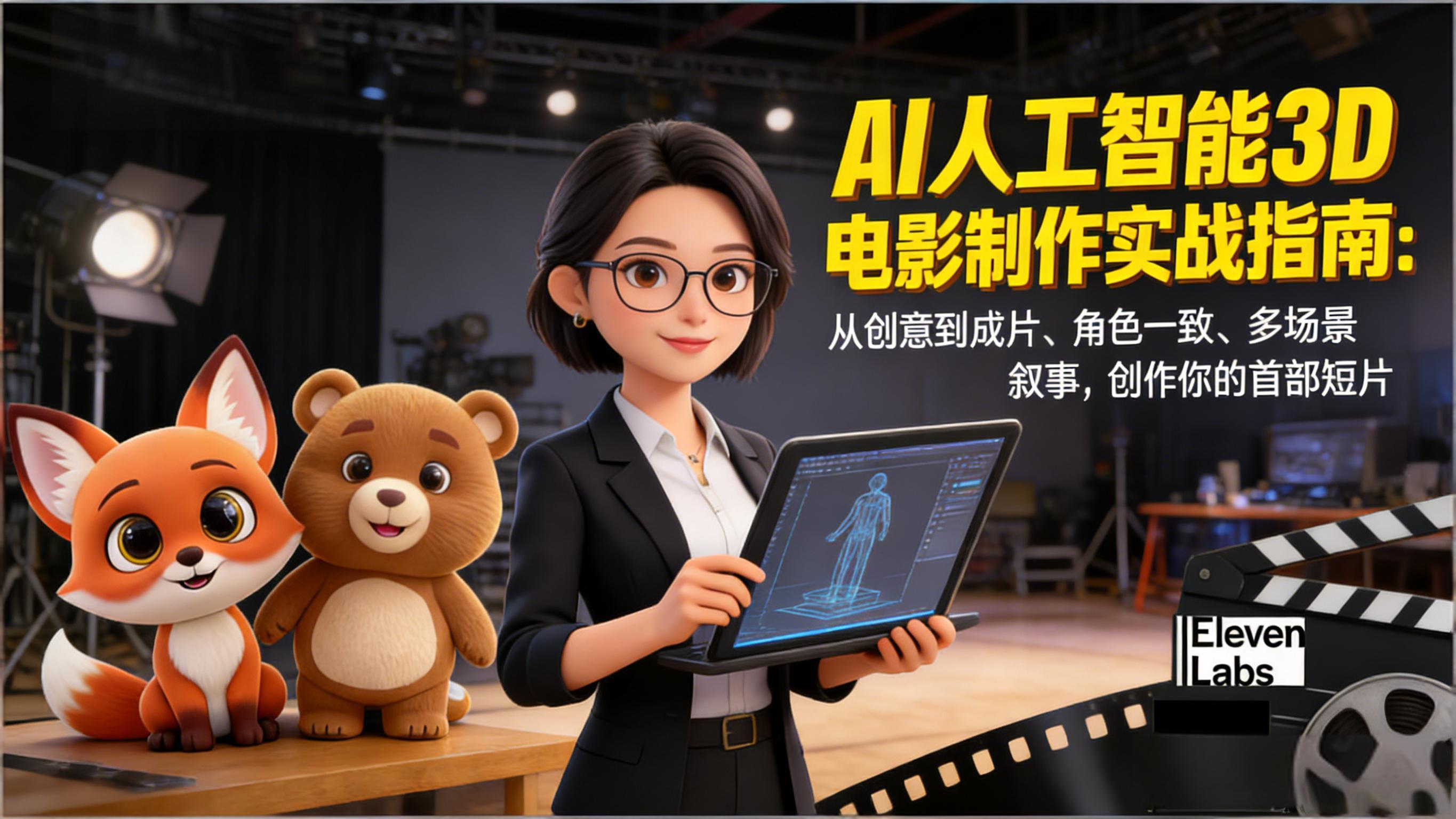 AI人工智能3D电影制作实战指南:从创意到成片、角色一致、多场景叙事,创作你的首部短片-灵感工坊云网创
