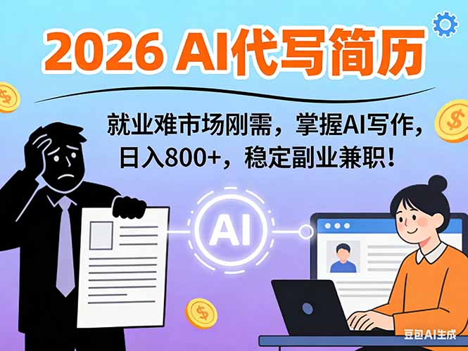 AI代写简历,超暴利,用万能模板月入1-3万实战教程,2026年市场刚需!-灵感工坊云网创