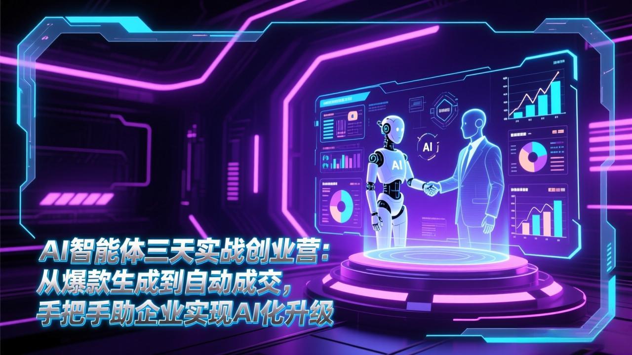 AI智能体三天实战创业营:从爆款生成到自动成交,手把手助企业实现AI化升级-灵感工坊云网创