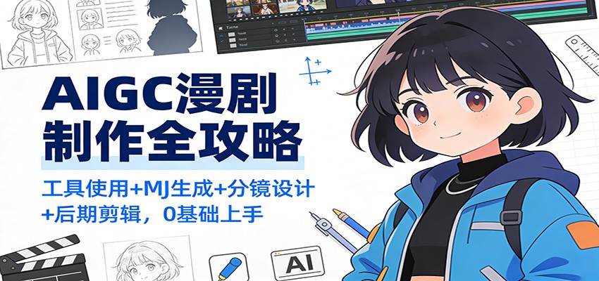 AIGC漫剧制作全攻略:工具使用+MJ生成+分镜设计+后期剪辑,0基础上手-灵感工坊云网创