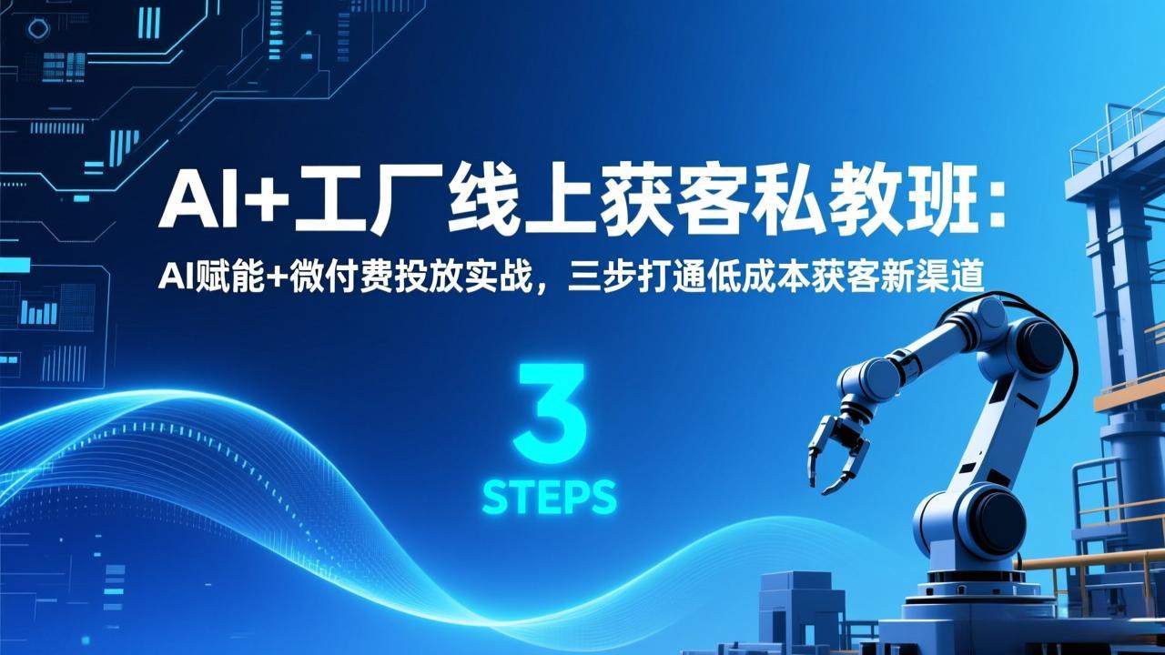 AI+工厂线上获客私教班:AI赋能+微付费投放实战,三步打通低成本获客新渠道-灵感工坊云网创